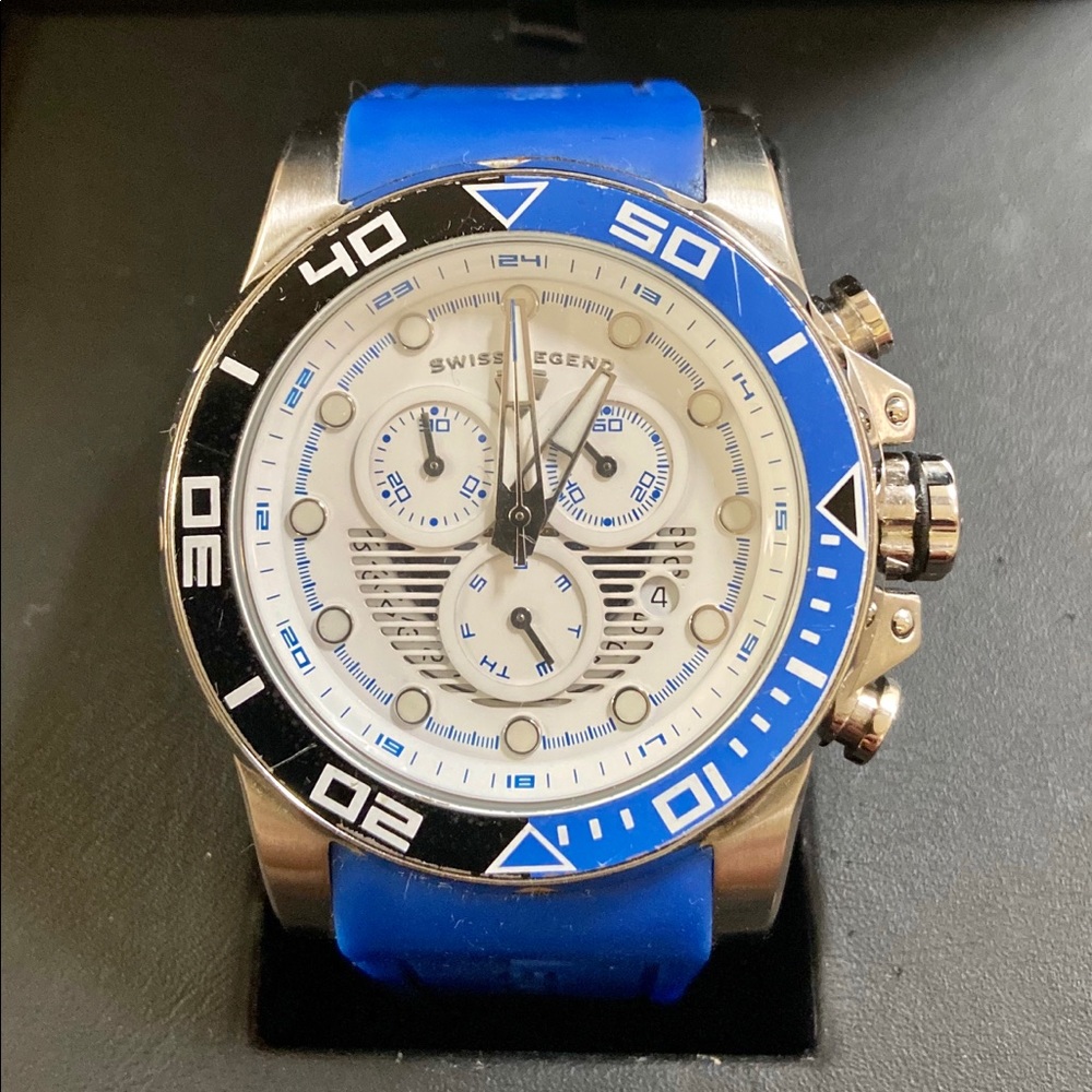 Swiss Legend Blue and White Watch